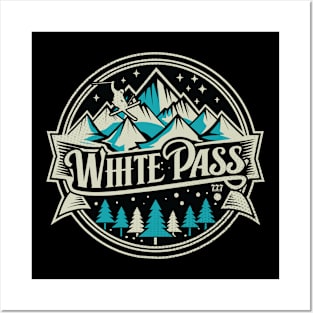 Retro White Pass Ski Posters and Art